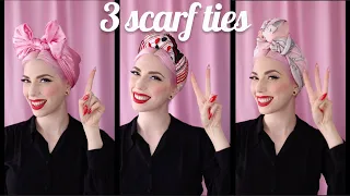 3 different vintage inspired hair scarf ties | Lazy PinUp hack