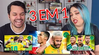 3 em 1 ELIMINADOS! COPA DO BRASIL TÁ UMA BELEZA, BRASIL FAZ 4x0 NO PERU e CR7... (FutParódias) REACT