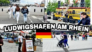 Summer day 2022 in the city of Ludwigshafen Am Rhein Germany 🇩🇪2022 || walking tour