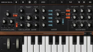 "Shine on You Crazy Diamond" brass on Minimoog app