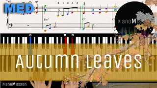 [Real Piano Tutorial] AUTUMN LEAVES_MED with music sheets