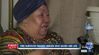 Fire survivor praises heroes who saved her life