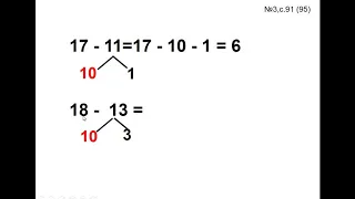 Вычитание двузначных чисел в пределах 20
