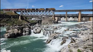 Eastbound Union Pacific mixed freight at American Falls, Idaho - 5/24/24