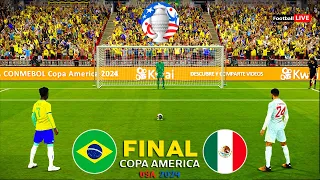 BRAZIL vs MEXICO - FINAL Copa America 2024 - Penalty Shootout | Vinicius vs Mexico | eFootball PES