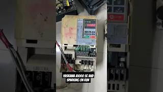 Yaskawa A1000 inverter/ac drive SC showing and sparking on run apply IGBT side#acdrive #yaskawa