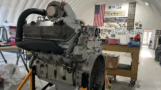 Detroit diesel 8v92TA assembly after tear down. Scenicruiser bus engine upgrade.