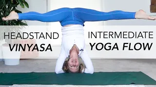 Intermediate Vinyasa Flow - 20 min Minimal Cues Yoga Flow With Headstand & Wheel Pose | YogaCandi
