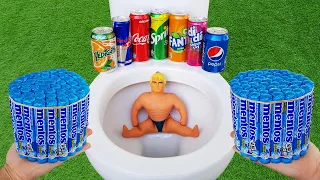 BIG MENTOS vs Stretch Armstrong, Cola, Sprite, Pepsi, Fanta, Didi, Red bull, Yedigün in the toilet