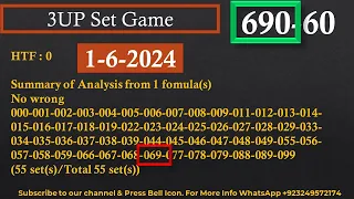 Thai Lottery 3UP Single Set Game | Thai Lottery Result Today | 4 Digit Update 1-6-2024