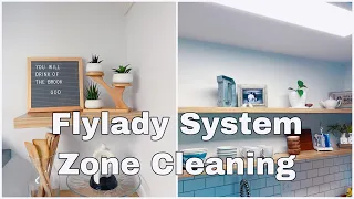 Flylady System Zone Cleaning | Zone 2 Day 6 | Clean with Me | Open Shelving