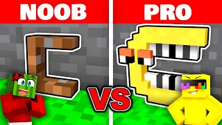 Minecraft NOOB vs PRO: TINY ALPHABET LORE Build Challenge!