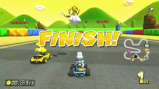 Mario Kart 8 Deluxe Dry Bones DLC Gameplay (150cc Mirror Mode) on Turnip Cup