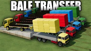 TRUCKS OF COLORS ! BALE TRANSFER AUTO LOAD TRUCKS TO IVECO TRUCKS ! Farming Simulator 22