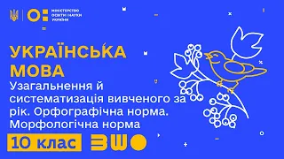 10 клас. Українська мова. Узагальнення й систематизація вивченого за рік. Орфог.норма. Морфол. норма