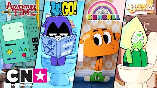 Kalandra fel! + Tini titánok + Gumball + Steven Universe | Fürdőszobai élmények | Cartoon Network