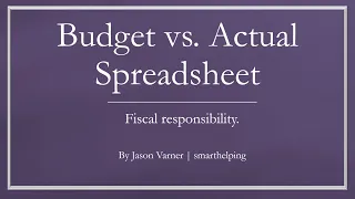 Excel Budget Vs. Actual Monthly Tracking Template