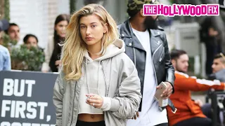 Hailey Bieber Is Asked About Being Pregnant With Justin's Baby While Grabbing Coffee At Alfred's