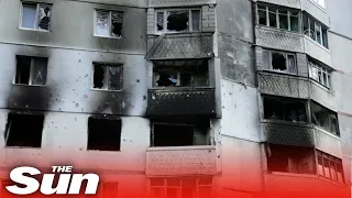 Russian missiles bombard residential buildings in Kharkiv, Ukraine