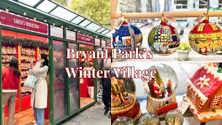 Bryant Park’s Winter Village Holiday Market Walking Tour & Hudson Yards Christmas Lights 2023 in NYC