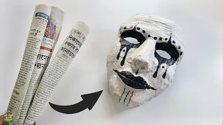 How To Make 3D Paper Mask DIY | Paper Mask With Thermocol Mould Making | Halloween Special Mask