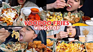 ASMR Mukbang: Wingstop Voodoo Fries Edition! Cheesy Voodoo Fries Mukbang Compilation