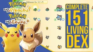 151 LIVING DEX! Pokemon Let's Go Pikachu & Let's Go Eevee - Full Living Dex & Pokedex