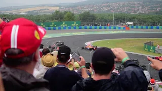 2021 Hungarian GP - Start & Turn 1 Crash (Gold 4 Grandstand) - Hungaroring