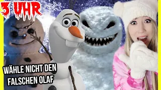 WÄHLE 3 Uhr Nachts niemals Falschen OLAF aus FROZEN 2 SCHNEEMANN alleine vor deinem HAUS *CHALLENGE*