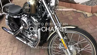 How to change your oil and filter Motorcycle oil change Harley Davidson Sportster XL 1200V 72 DIY