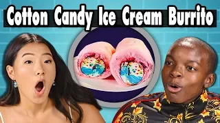 COTTON CANDY ICE CREAM BURRITO! | Teens Vs. Food