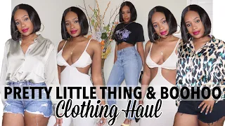 Pretty Little Thing & BOOHOO Clothing Haul | Try On