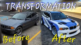 Building a BMW E46 GTR WAGON in 10 Minutes