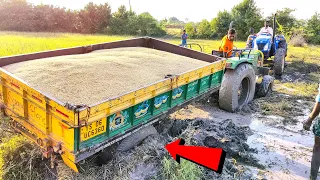 John deere 5045D tractor stuck in mud Rescued by now holland tractor and John deere tractor.