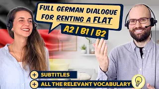 German Dialogue for Renting Apartment (A2, B1, B2) 🔑🏠 | Make Appointment + View Apartment with Agent