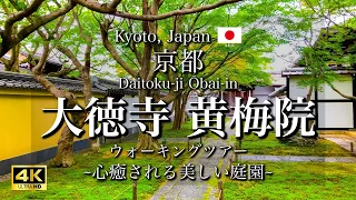 [Kyoto, Japan] "Daitoku-ji Obai-in" Walking Tour | Beautiful Peaceful Garden [4K]