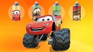 CORRECTLY GUESS THE COLOR OFF THE CAR MONSTER TRUCK- LIGHTNING MCQUEEN⚡ Tebak gambar Monster Trucks