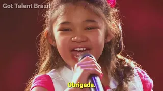 Menina de 9 anos canta no palco do America's Got Talent, e impressiona jurado... legendado PT-BR