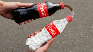Experimento COCA COLA vs MENTOS en botellas separadas | Experimentos con Coca-Cola
