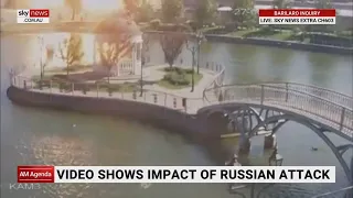 Video reveals impact of Russian missile strike on Ukrainian shopping centre