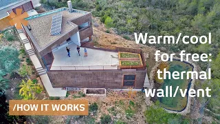 Cork-clad home uses Trombe Wall & circular vents as free A/C