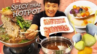 Trying SPICY THAI HOTPOT & Morning Market Street Food in Khon Kaen Thailand