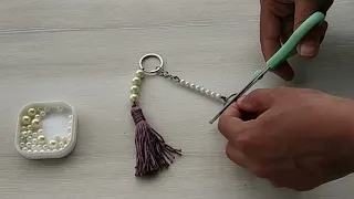 Beautiful bag charm tassle making tutorial ll Easy wool bead craft DIY