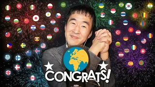 ASMR “Congratulations” in 42 Different Languages🎉