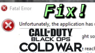 Black Ops: Cold War FATAL Error "Application has unexpectedly stopped working" FIX!
