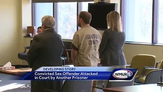 Convicted sex offender attacked by prisoner in courtroom