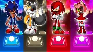 Sonic exe vs Tails exe vs knuckles exe - Amy exe -Tiles Hop EDM Rush