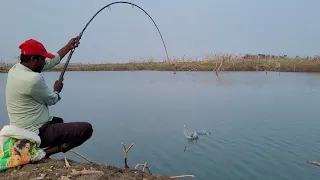 unique Fishing style 🐟🎣 Fisher Man Catching in BIG ROHU Fishes