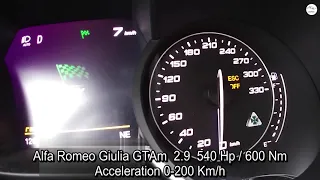 Alfa Romeo Giulia GTAm ( 540 Hp ) vs Bmw M4 CSL ( 550 Hp ) Acceleration 0-200 Km/h Battle Pure sound