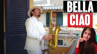 "Bella Ciao" - BALCONY SAX PERFORMANCE in ITALY | REACTION!!!